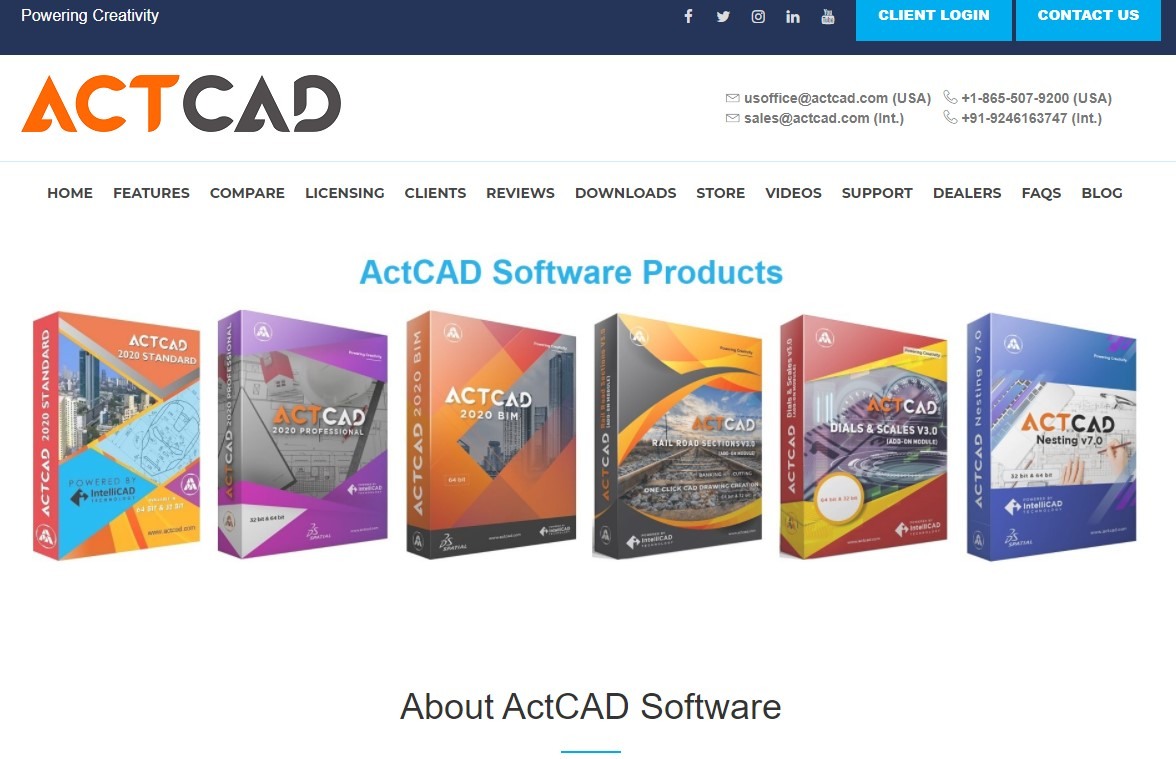 actcad landing page