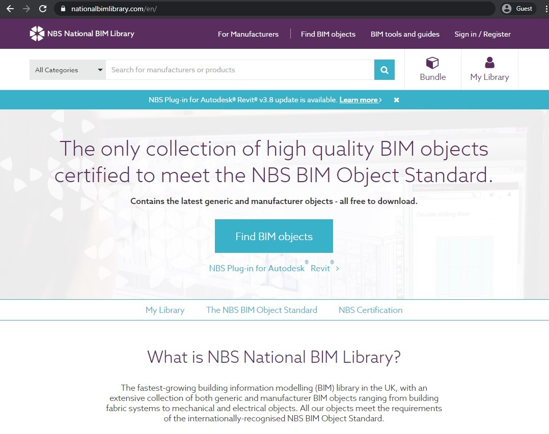 national bim library’s web page