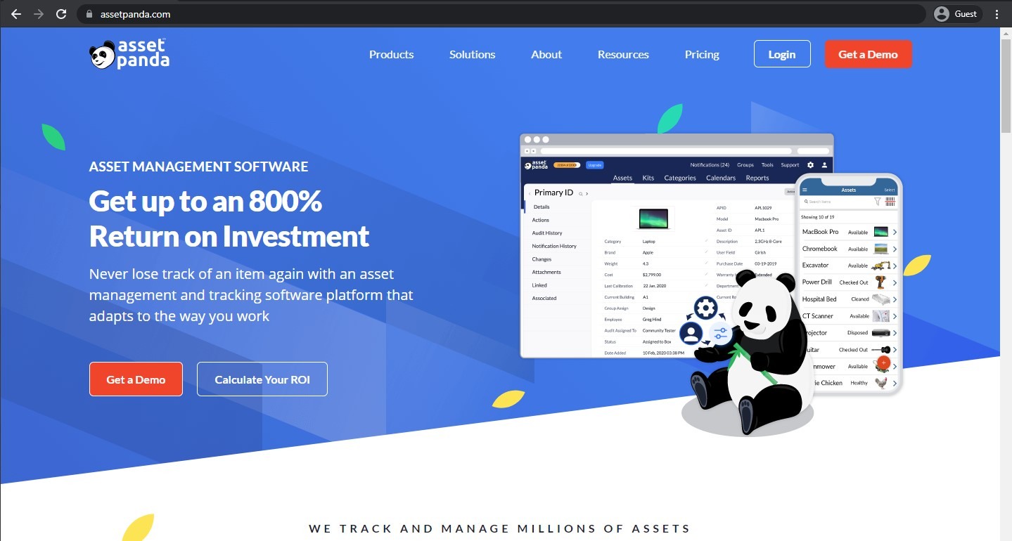 asset panda landing page