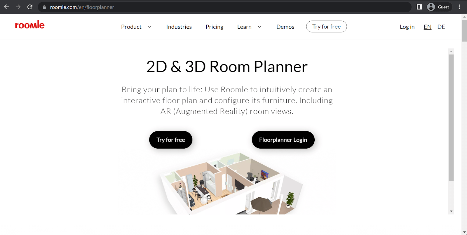 roomle landing page