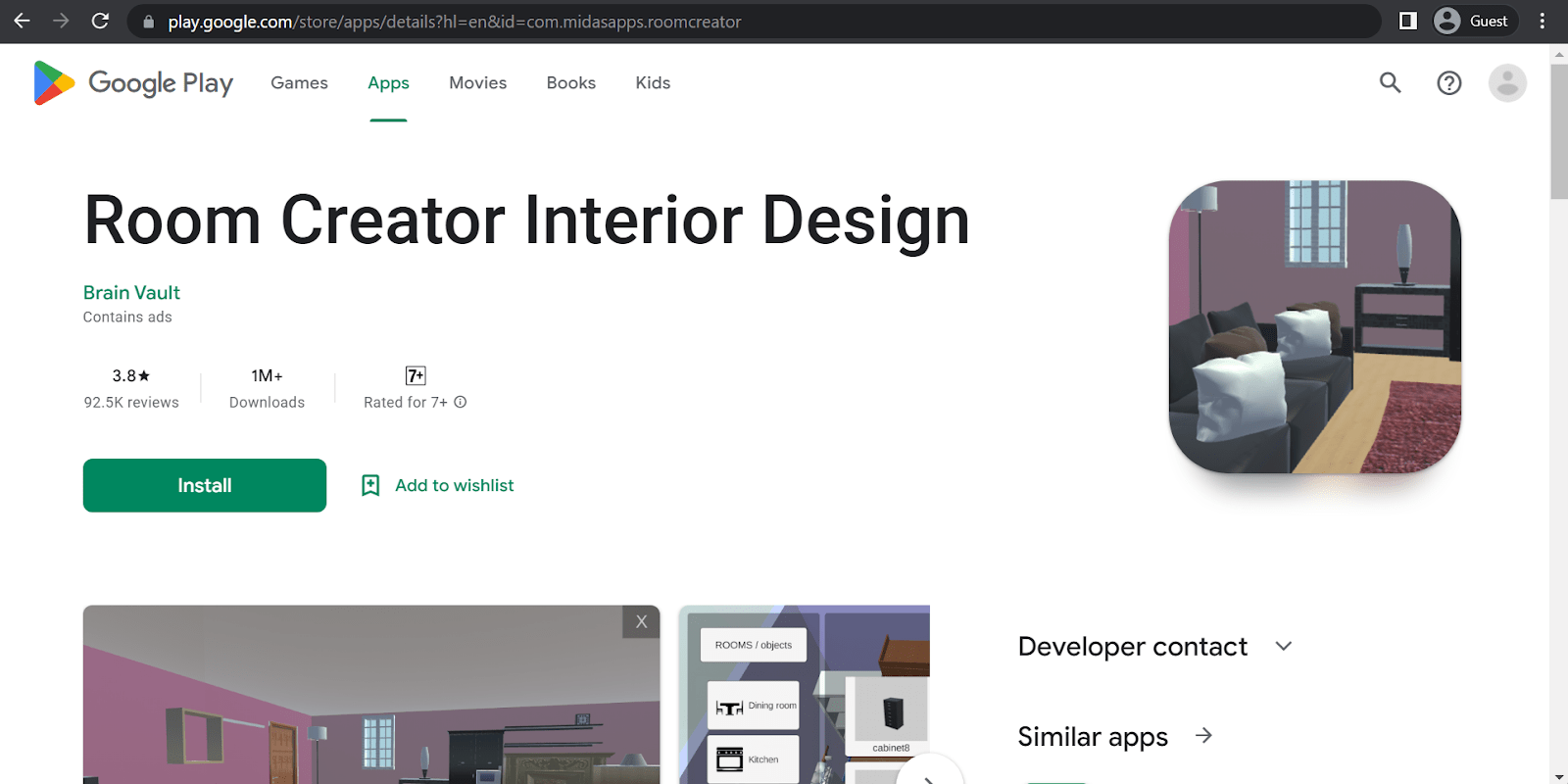 room creator google play store page