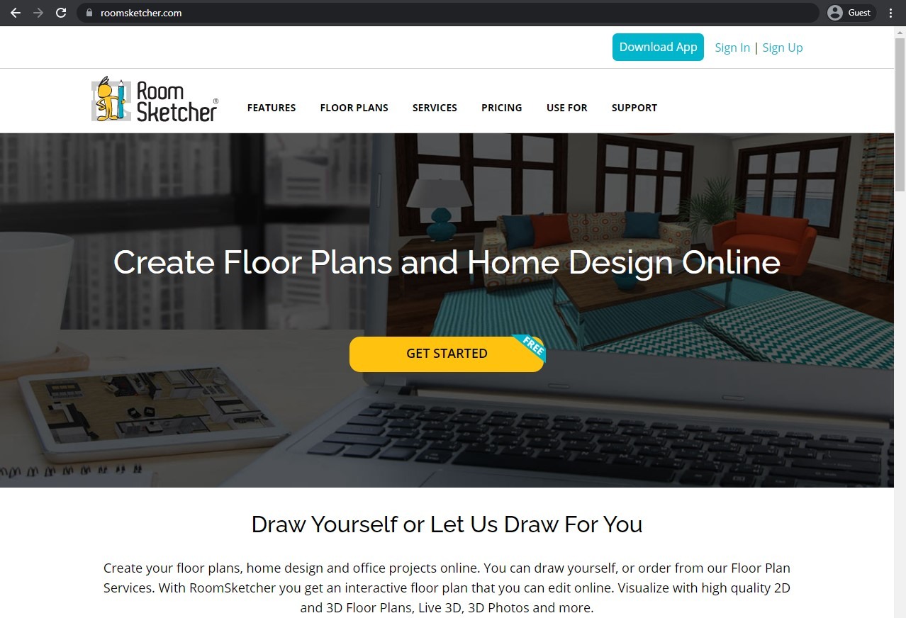roomsketcher landing page