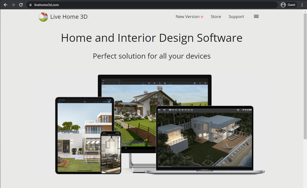 live home 3d landing page
