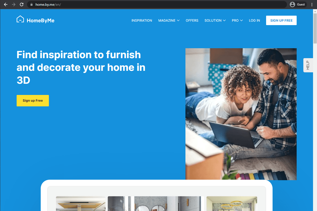 homebyme landing page