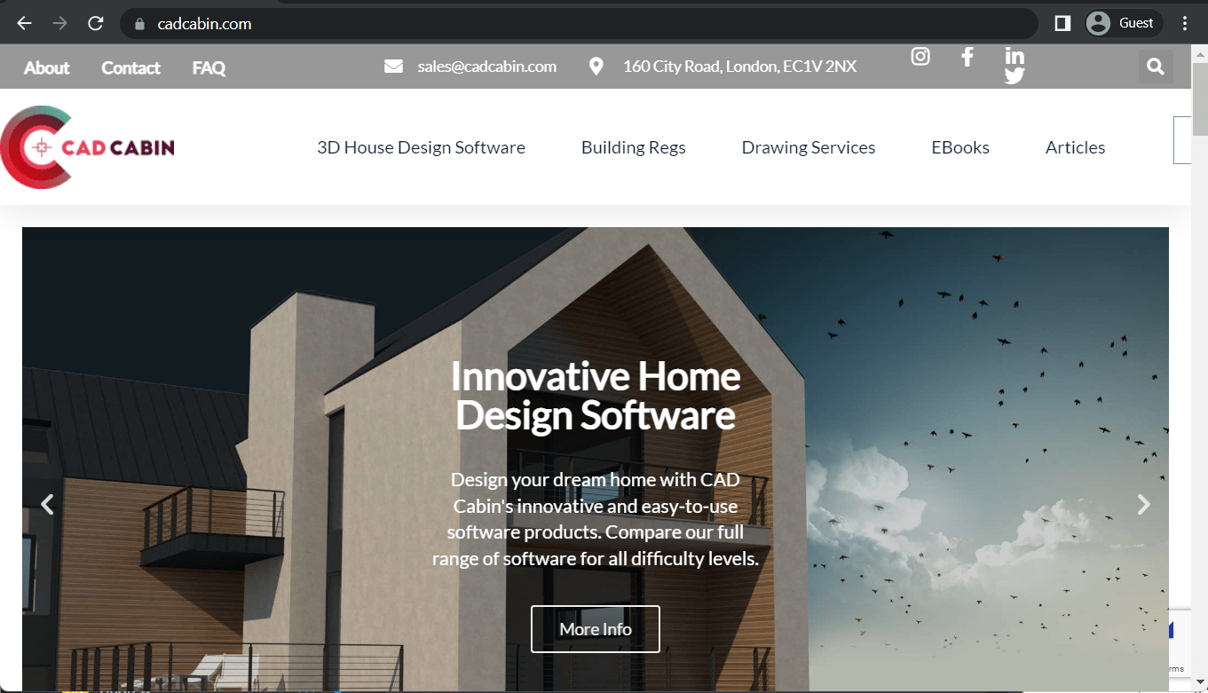 cad cabin landing page