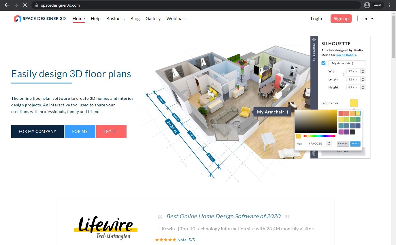 Weltraumdesigner 3D-Landingpage