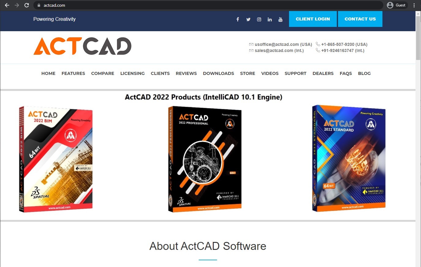 actcad-Landingpage