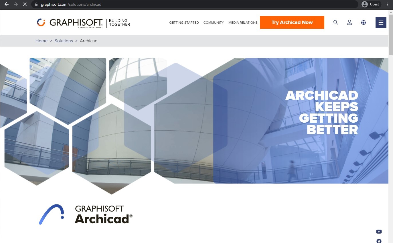 archicad landing page