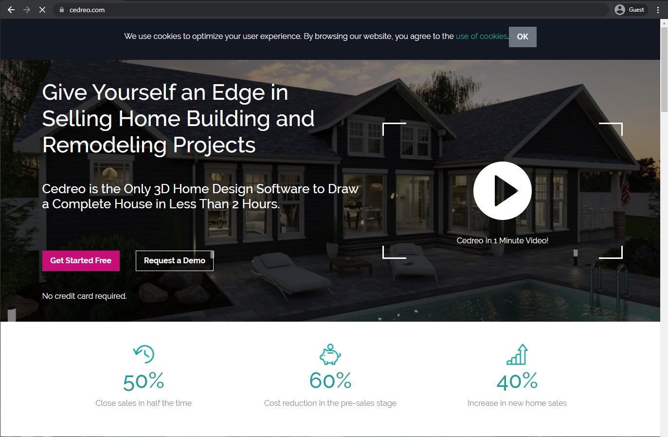 cedreo landing page