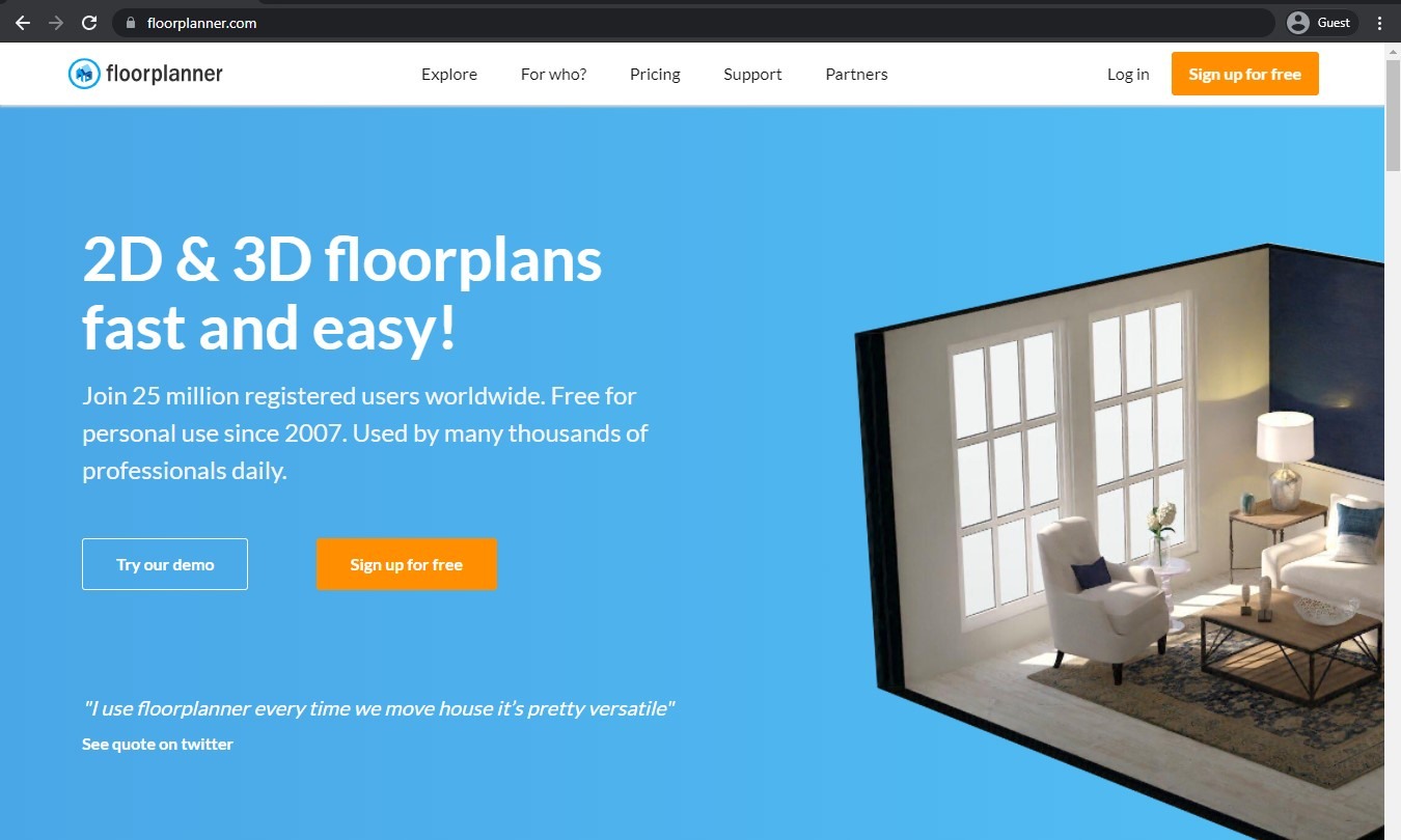 floorplanner landing page