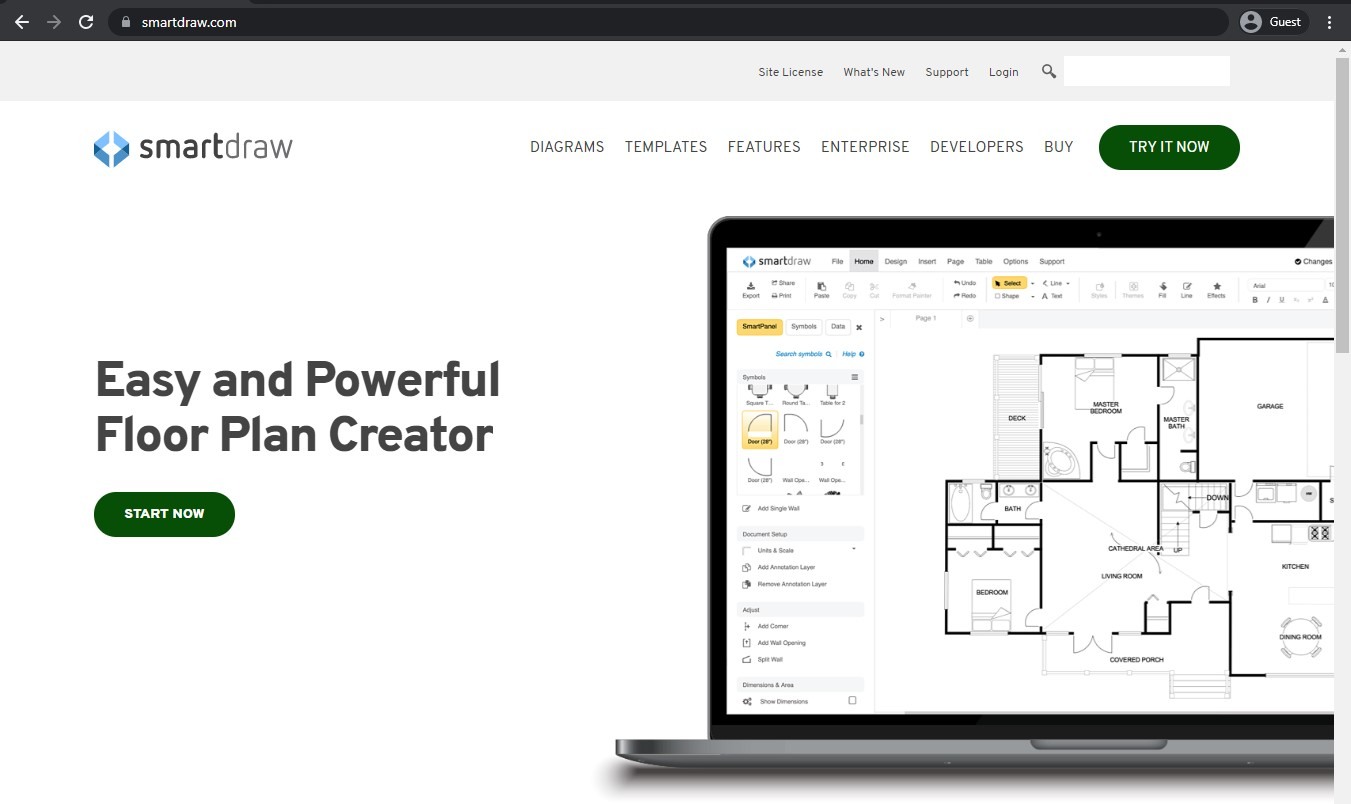 smartdraw landing page