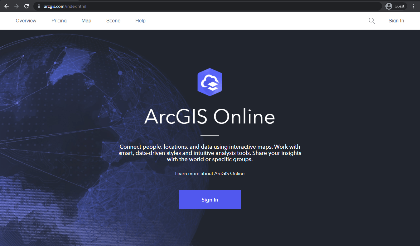 arcgis landing page