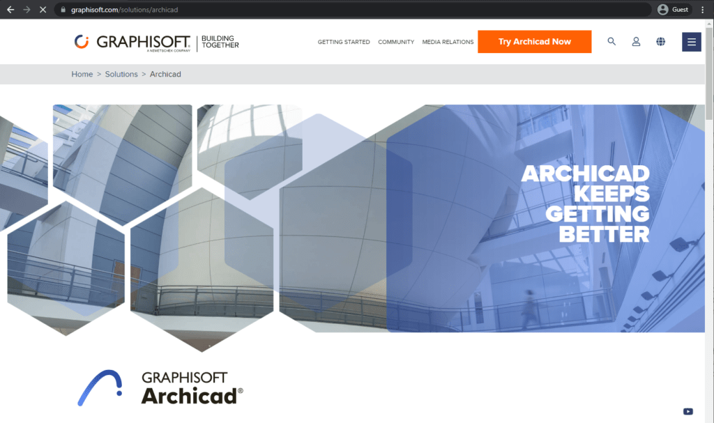 archicad landing page