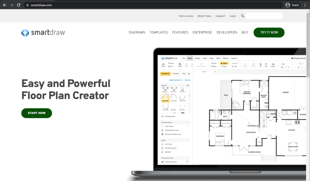 smartdraw landing page