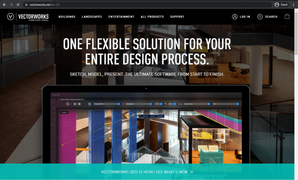 vectorworks landing page