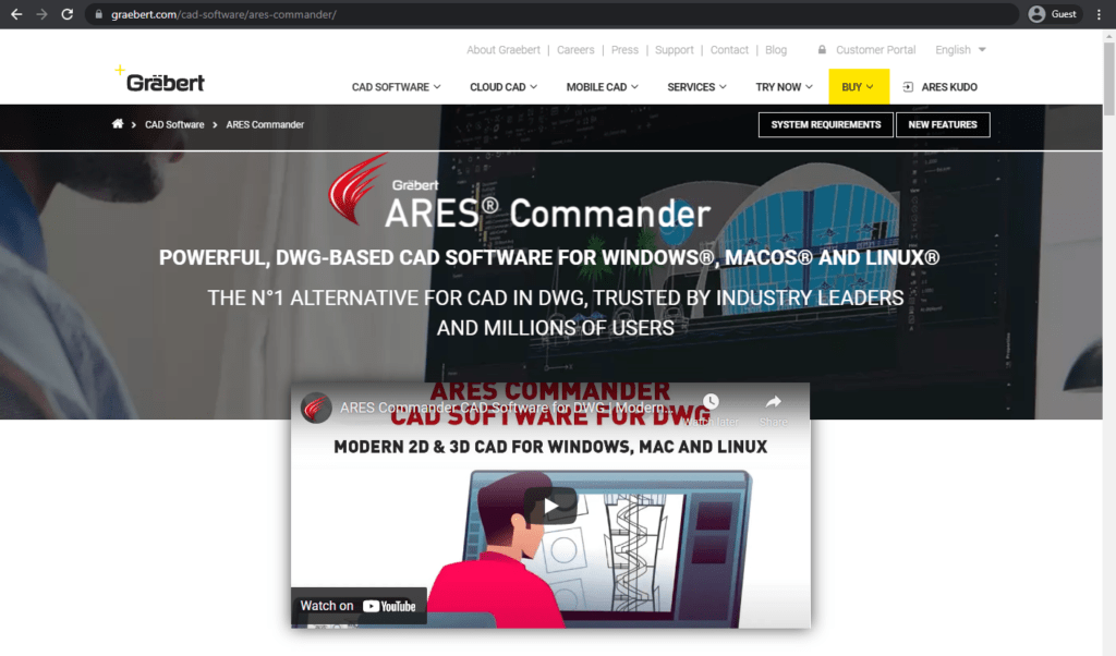ares commander landing page