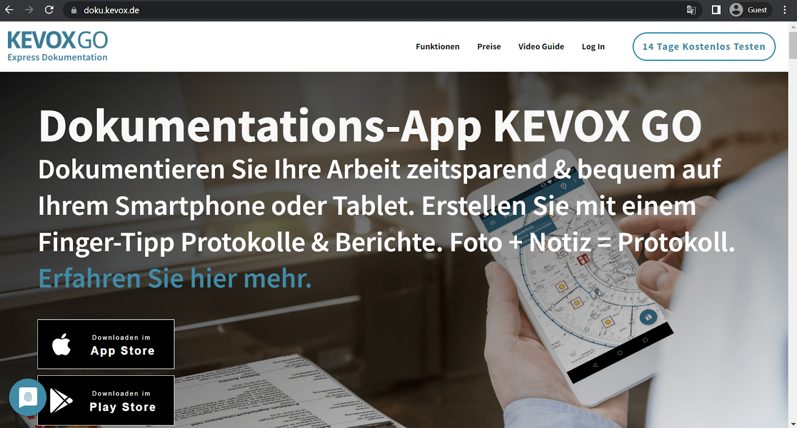 kevox go Landing Page