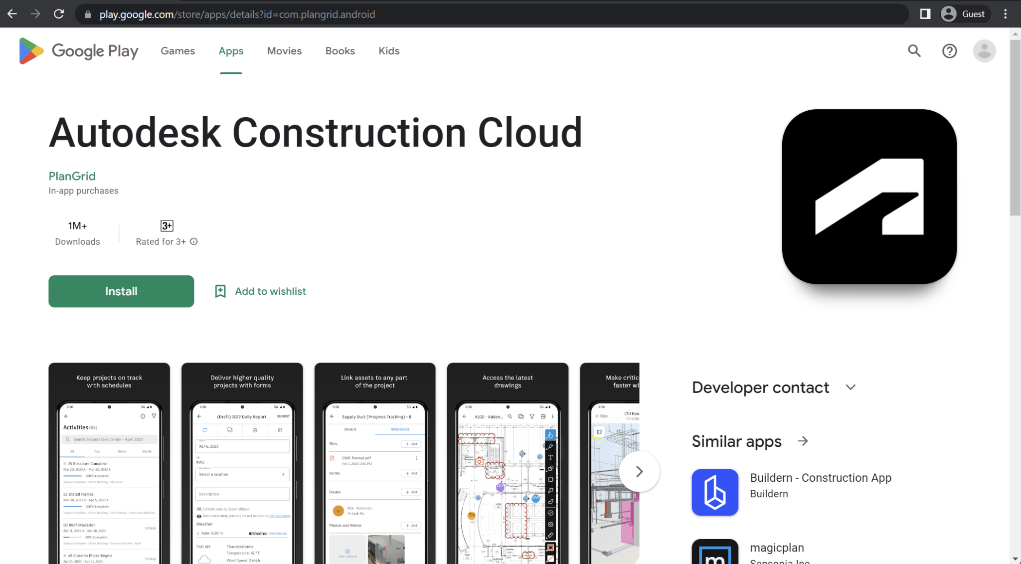 autodesk construction cloud android app landing page