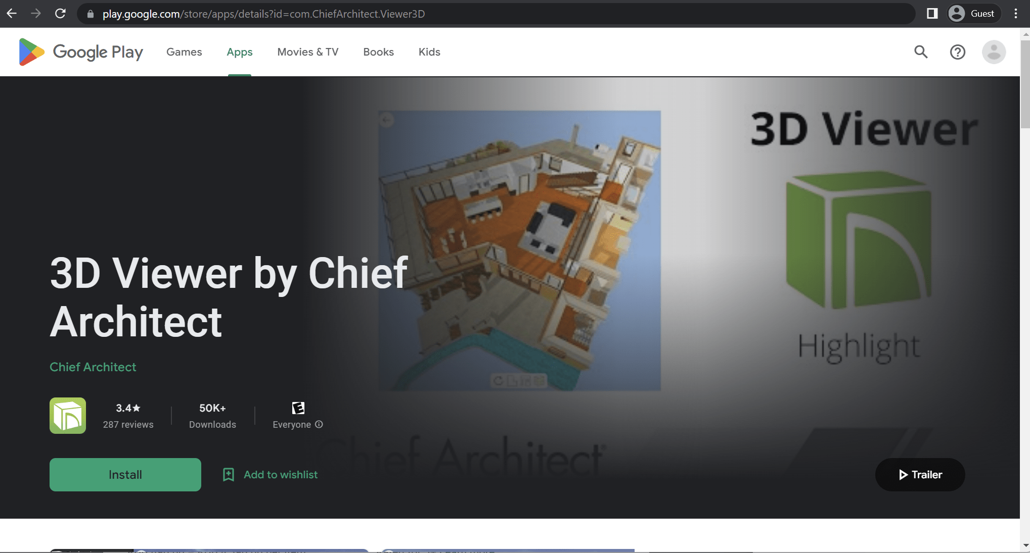 chief architect android app landing page