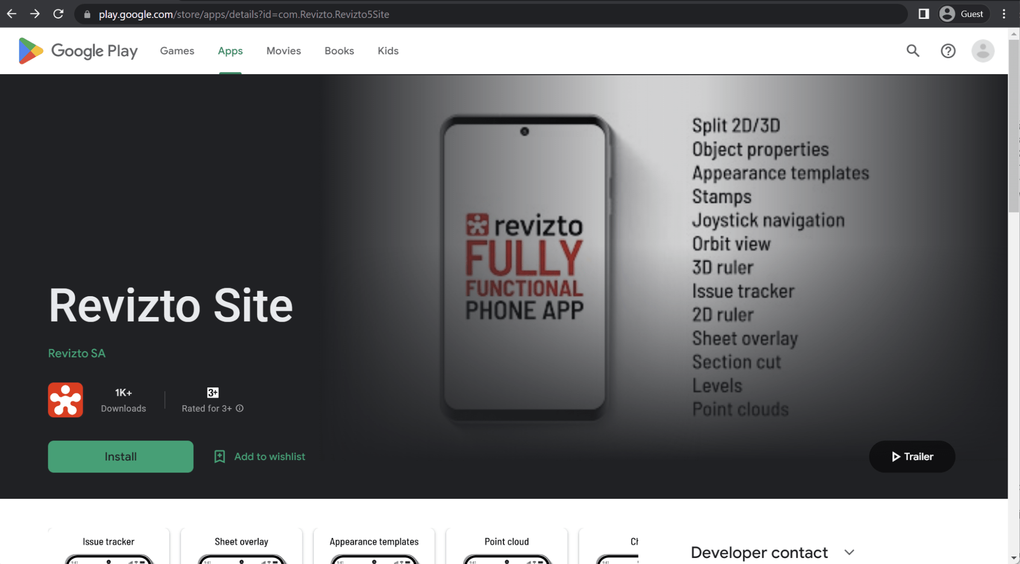 revizto android app landing page