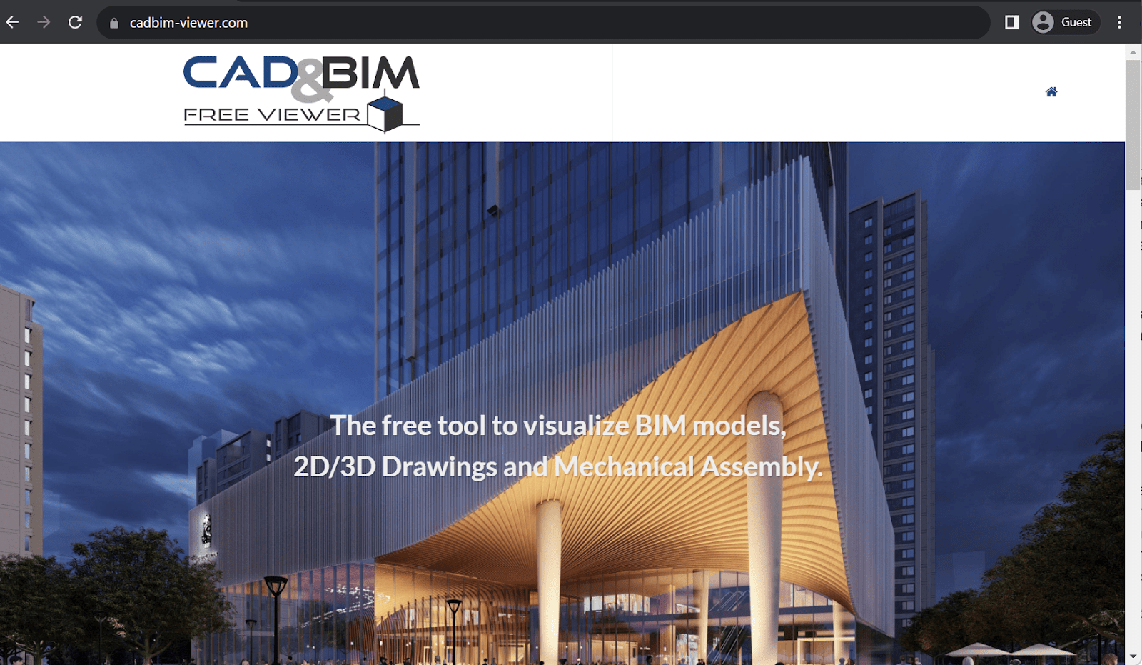 CAD&BIM free viewer Landing Page